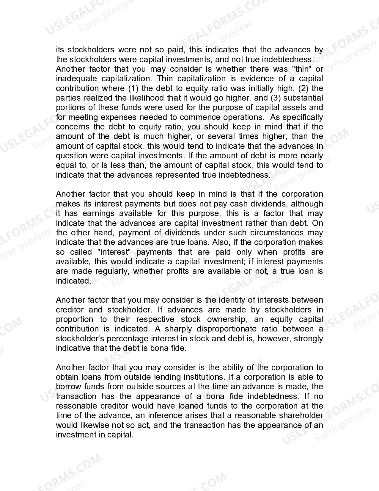 Preview Jury Instruction - 10.10.2 Debt vs. Equity