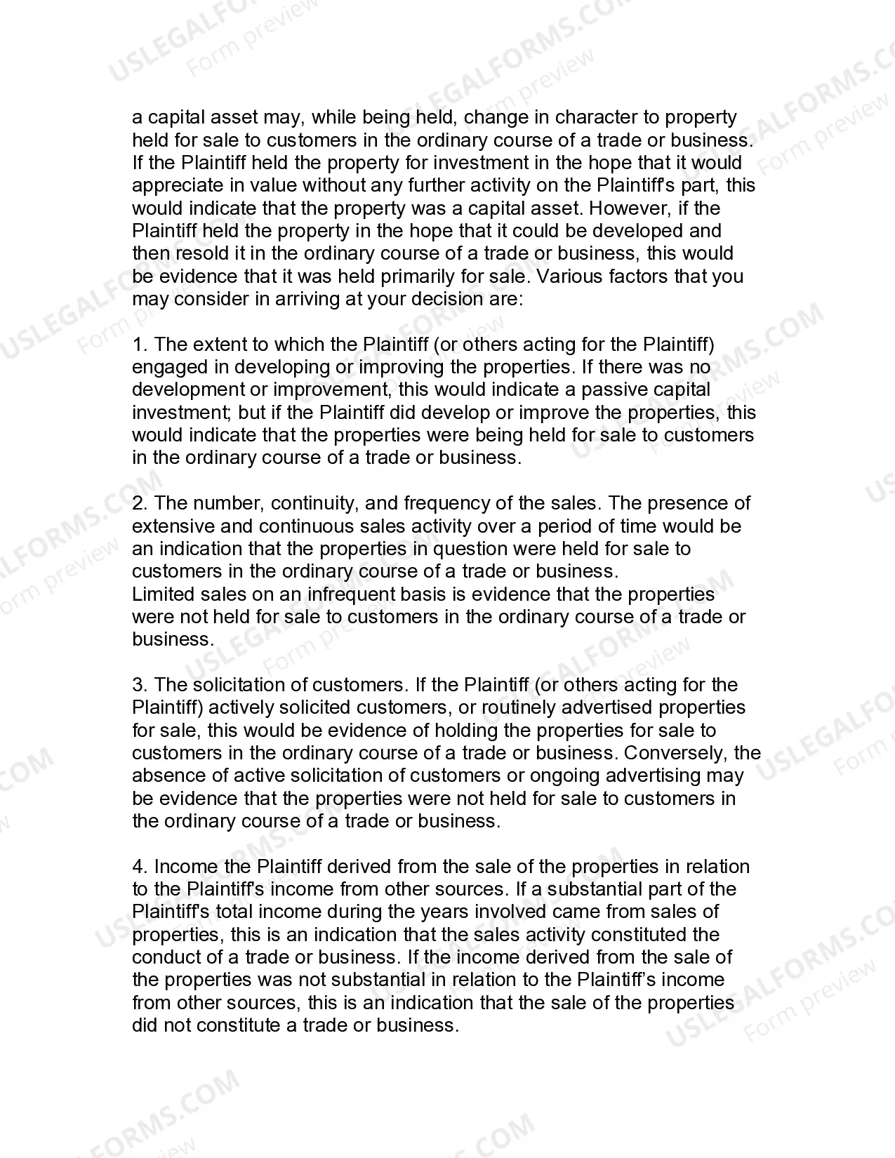 Preview Jury Instruction - 10.10.5 Real Estate Held Primarily For Sale