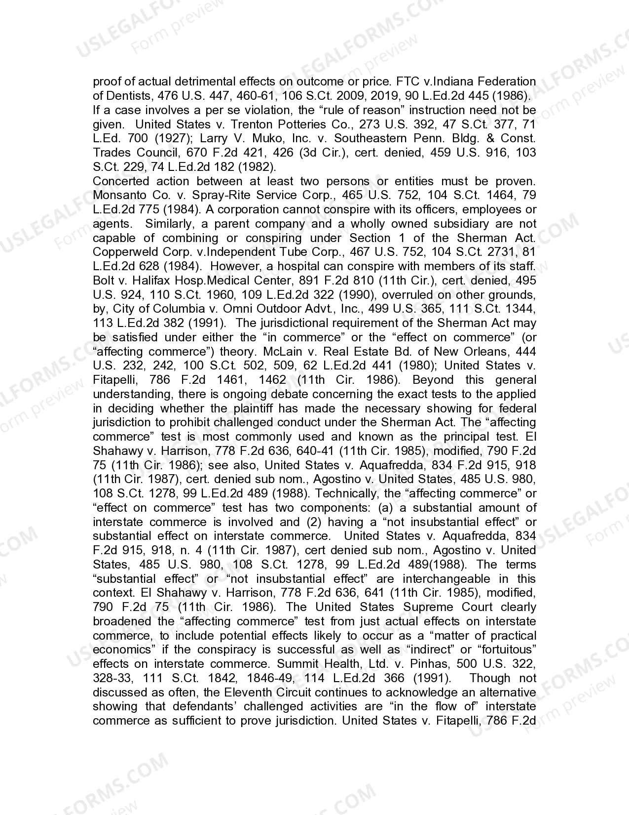 Preview Jury Instruction - 3.3.1 Section 1, Per Se Violation Conspiracy To Fix Prices - Includes Alternative Rule of Reason Instruction