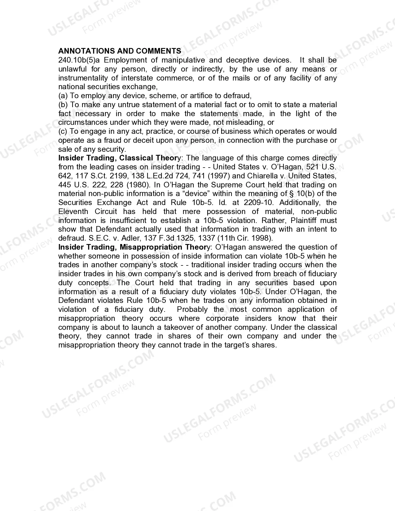 Preview Jury Instruction - 4.4.1 Rule 10(b) - 5(a) Device, Scheme Or Artifice To Defraud Insider Trading