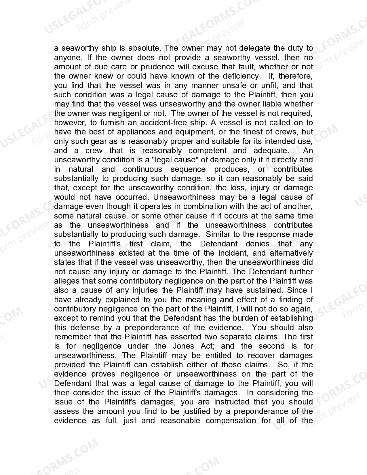 Preview Jury Instruction - 6.6.1 General Instruction - Comparative Negligence Defense