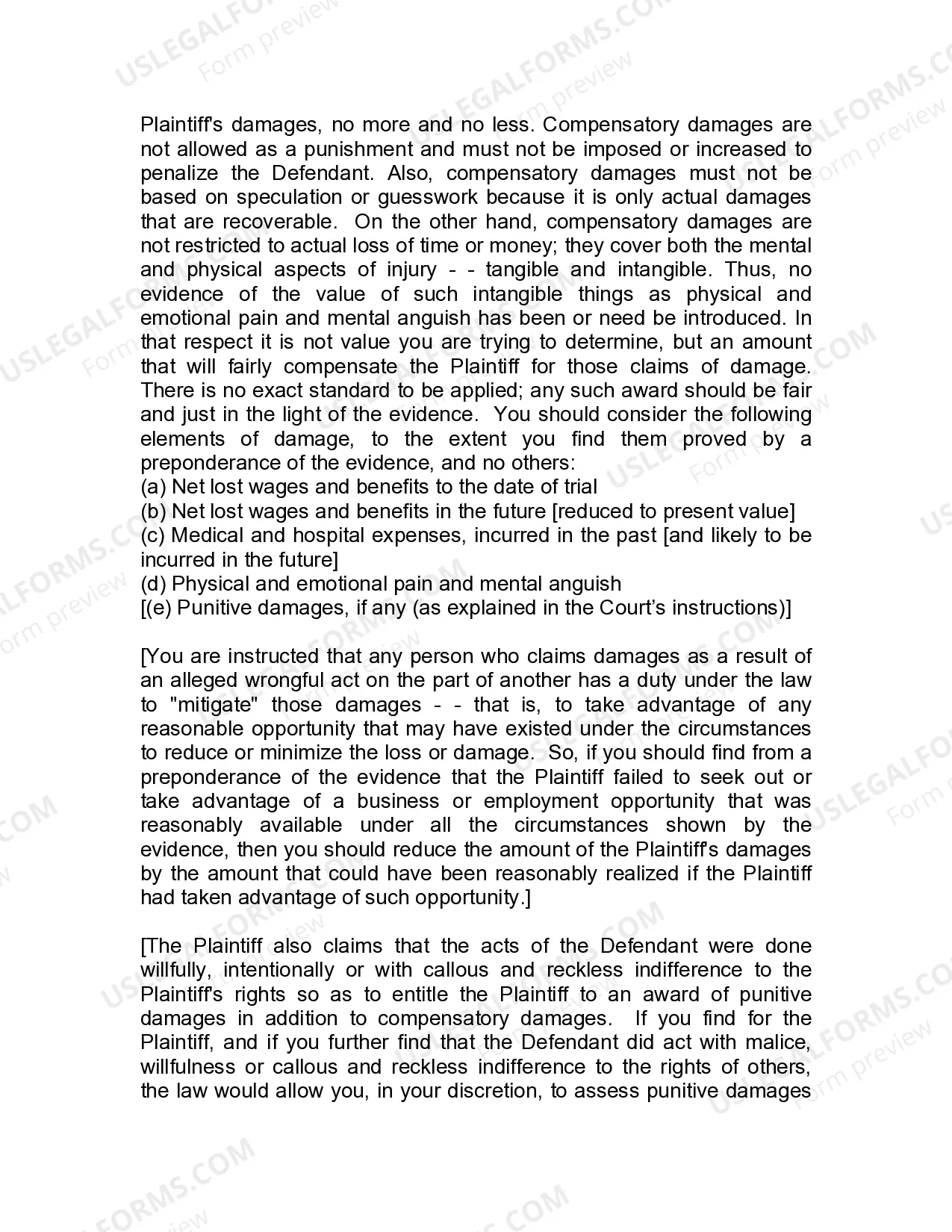 Preview Jury Instruction - 6.6.1 General Instruction - Comparative Negligence Defense