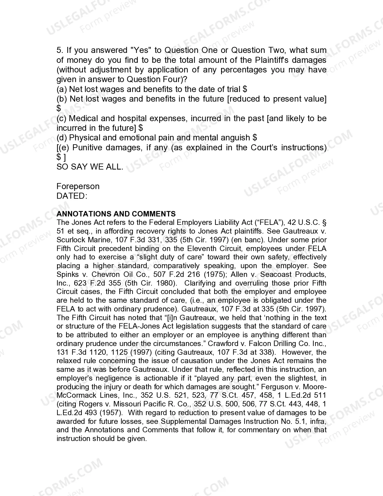 Preview Jury Instruction - 6.6.1 General Instruction - Comparative Negligence Defense