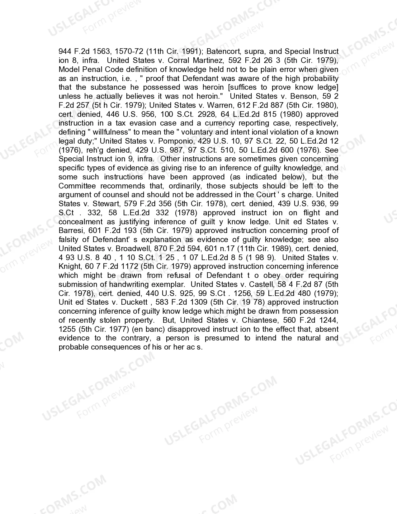 Preview Jury Instruction - On or About - Knowingly - Willfully