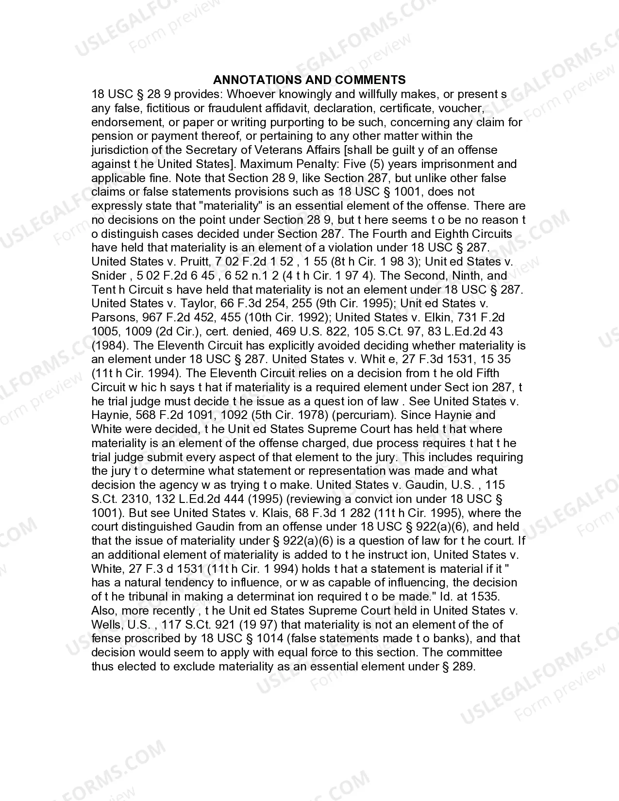Preview Jury Instruction - Presenting False Declaration Or Certification