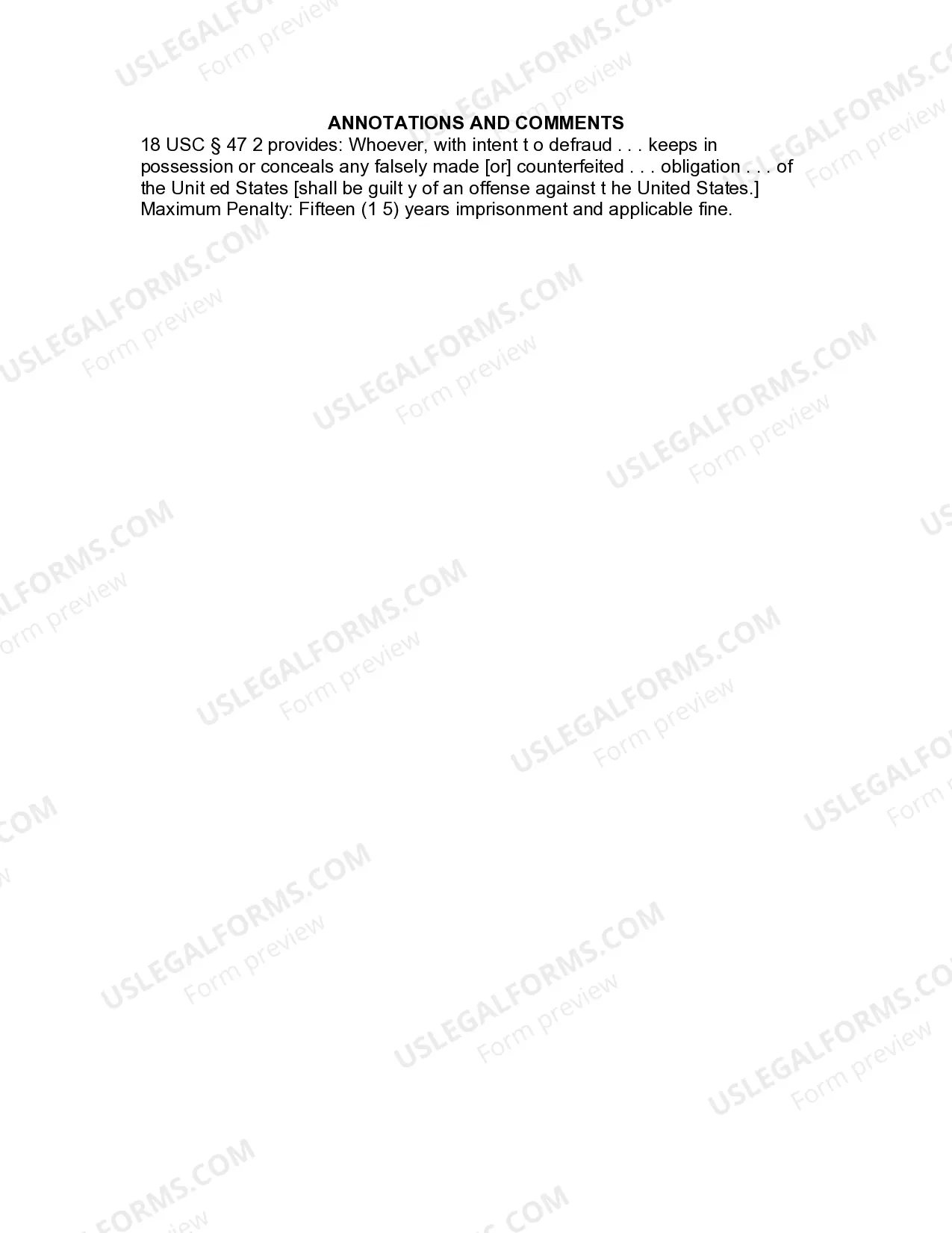 Preview Jury Instruction - Counterfeit - Possession with Intent to Defraud