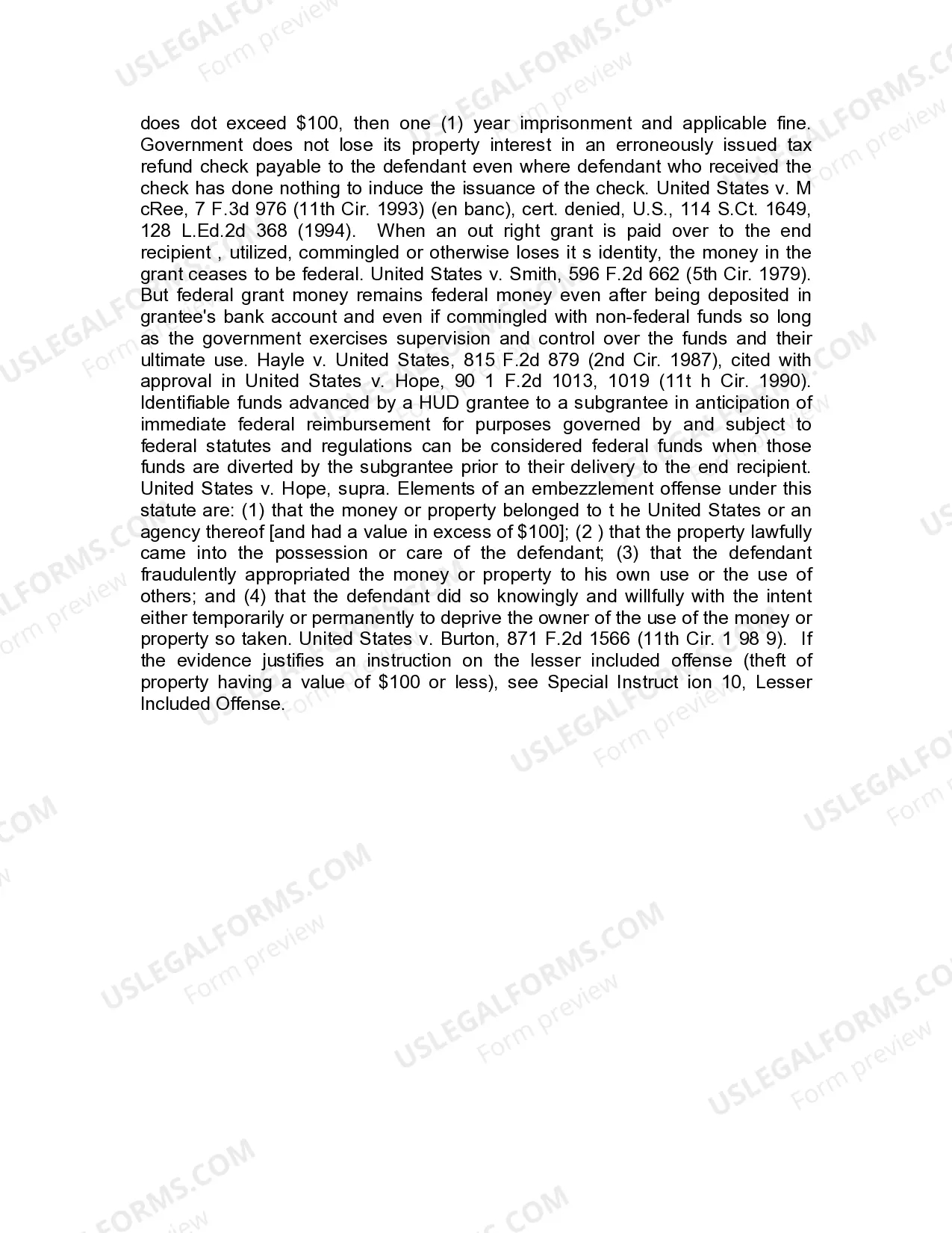 Preview Jury Instruction - Theft Of Government Money Or Property