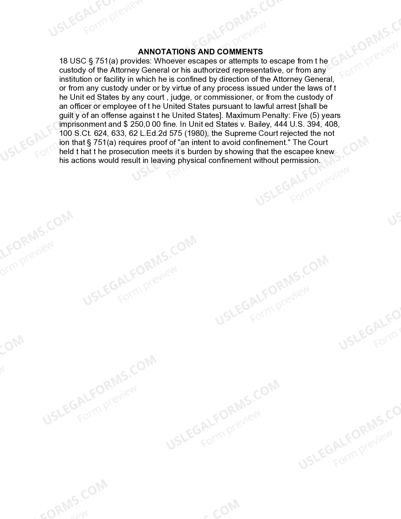 Preview Jury Instruction - Escape