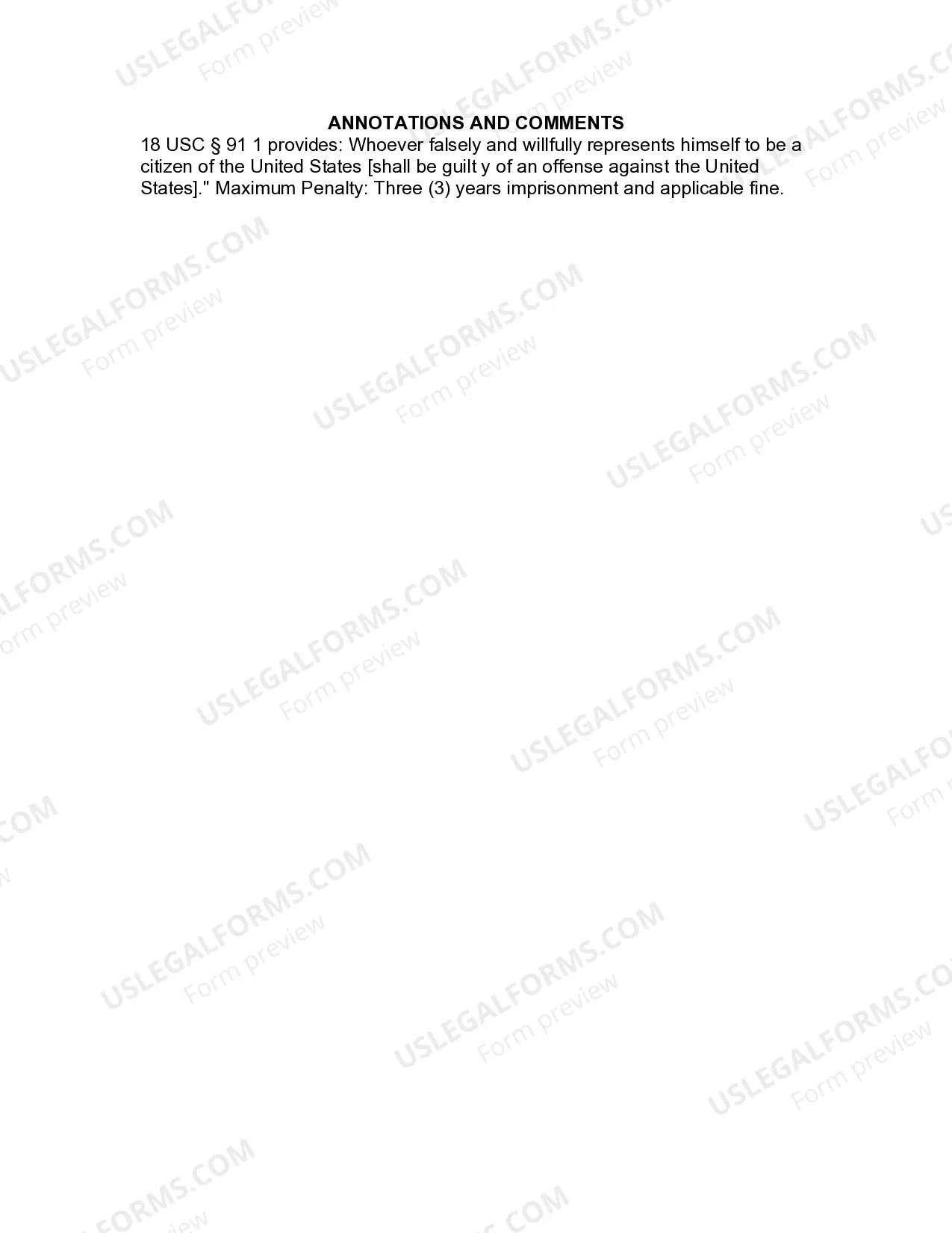 Preview Jury Instruction - False Impersonation Of A Citizen