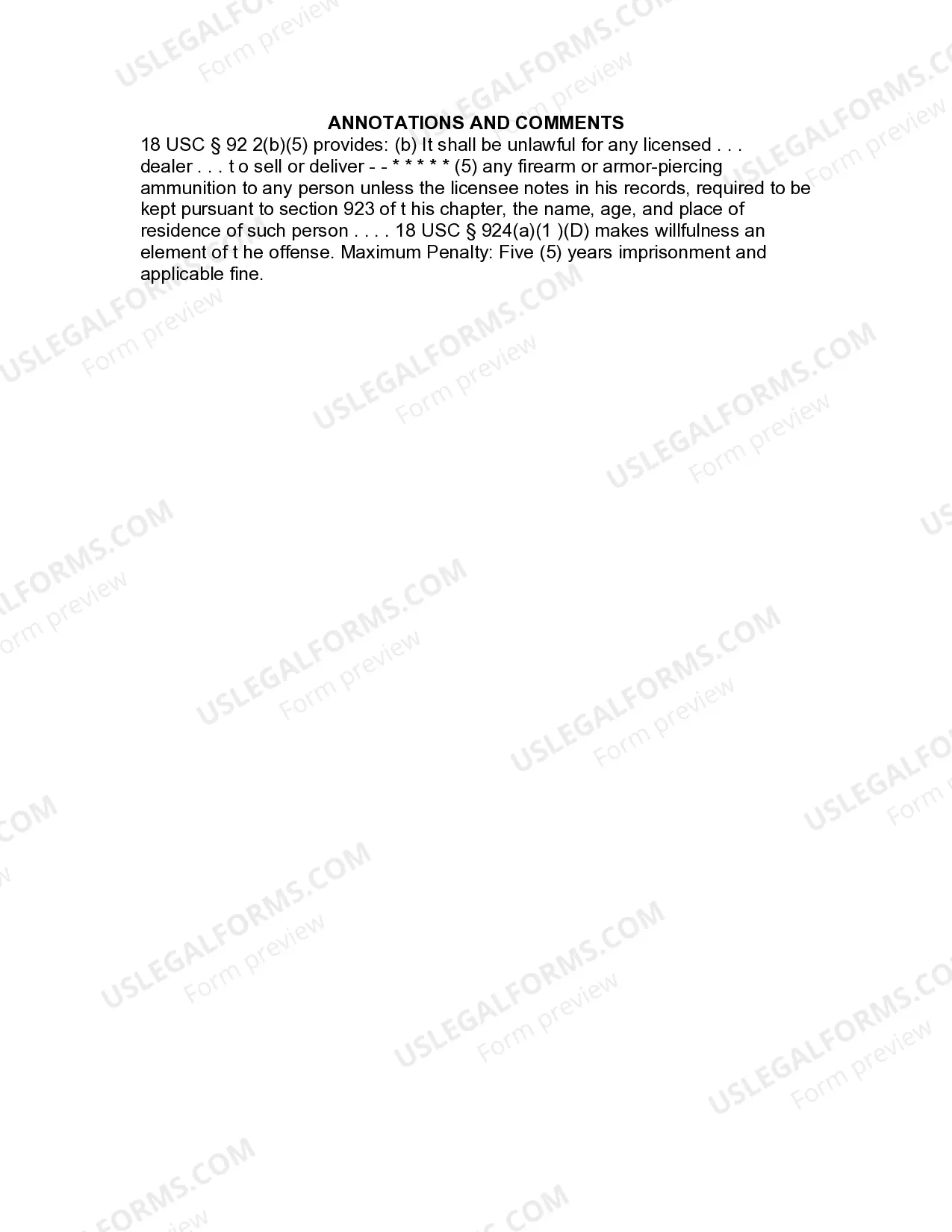 Preview Jury Instruction - Failure Of Firearms Dealer To Keep Proper Record Of Sale