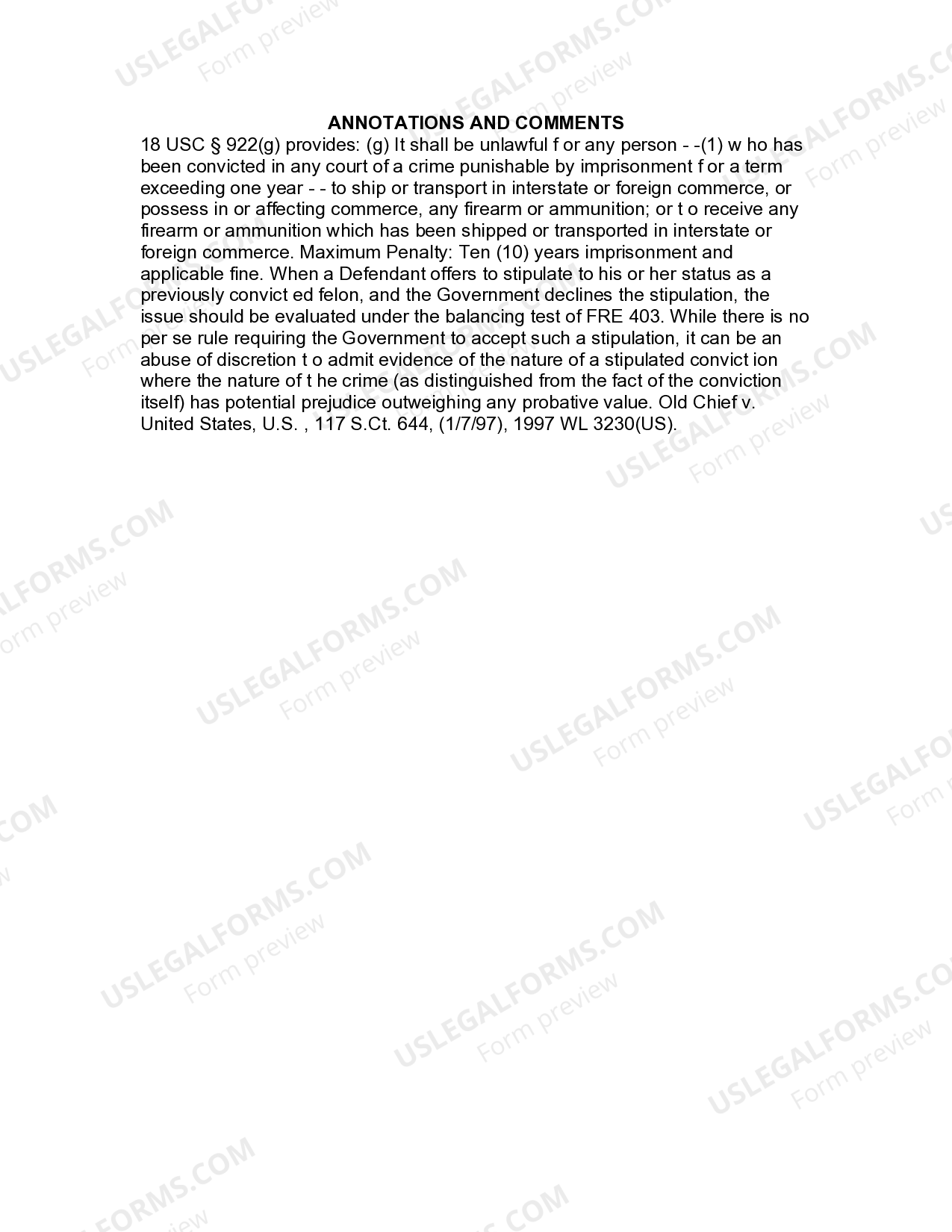 Jury Instruction Possession Of Firearm By A Convicted Felon US