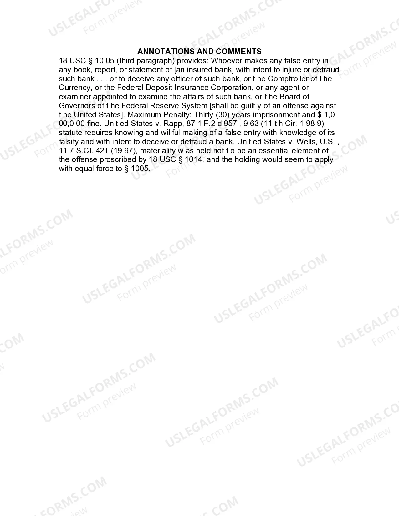 Preview Jury Instruction - False Entry In Bank Records