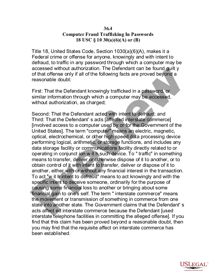 Illinois Jury Instruction Computer Fraud Trafficking In Passwords