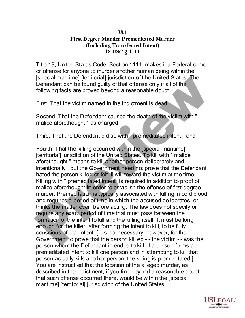 Connecticut Jury Instruction First Degree Murder Premeditated