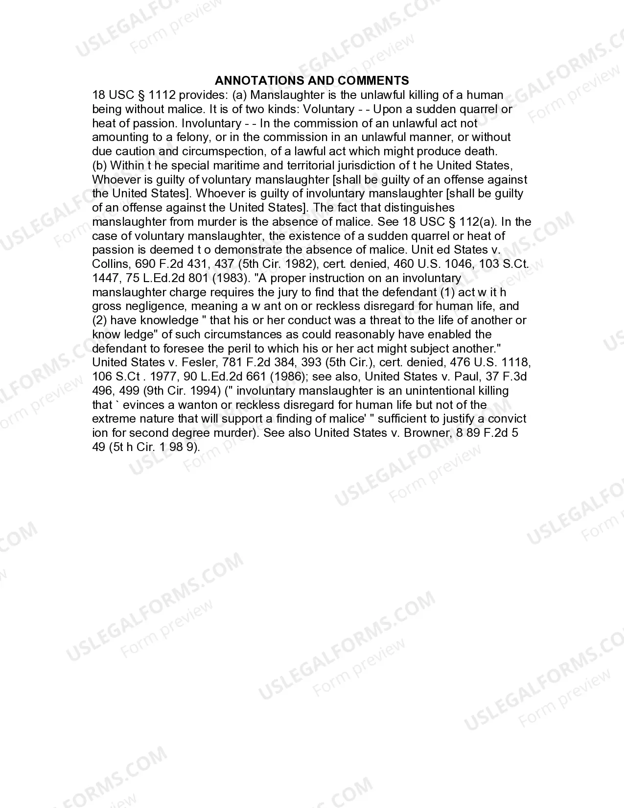 Preview Jury Instruction - Manslaughter - Involuntary