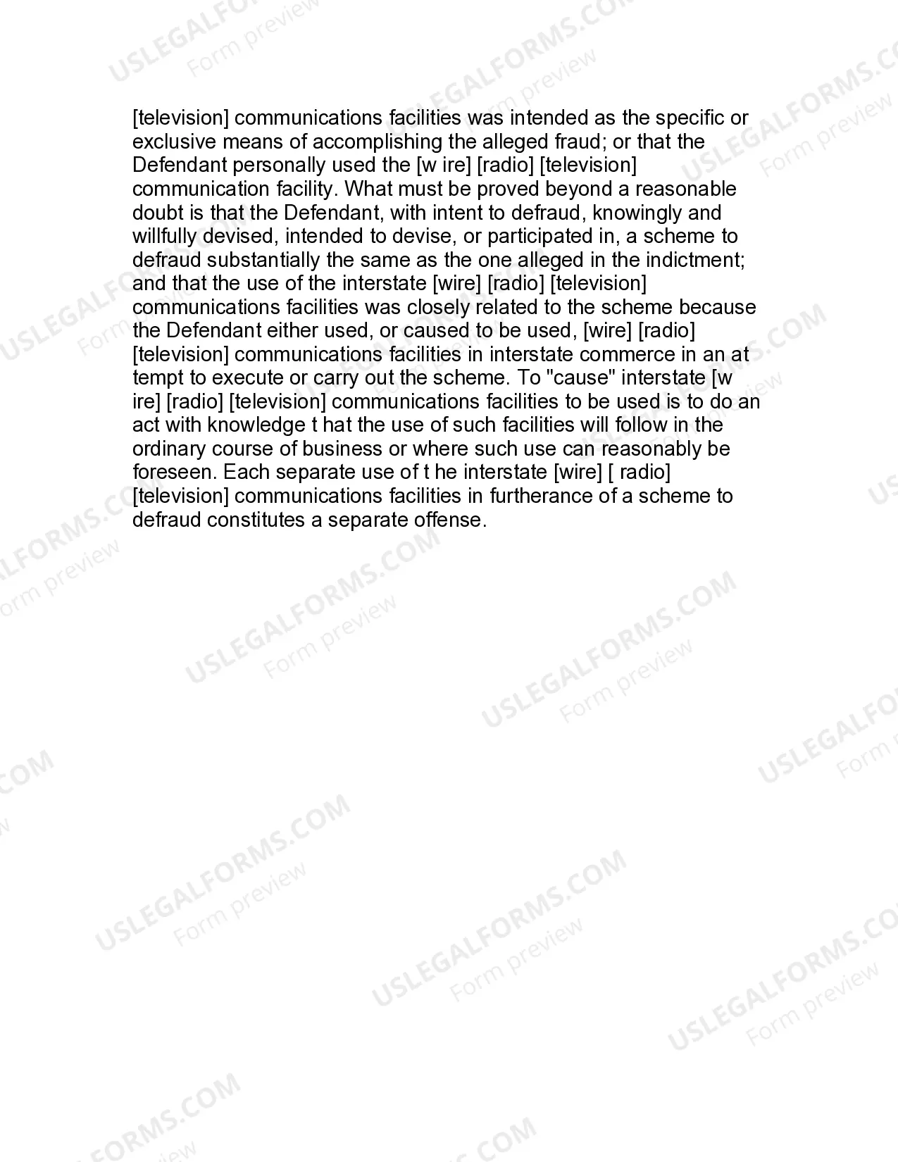 Preview Jury Instruction - Wire Fraud