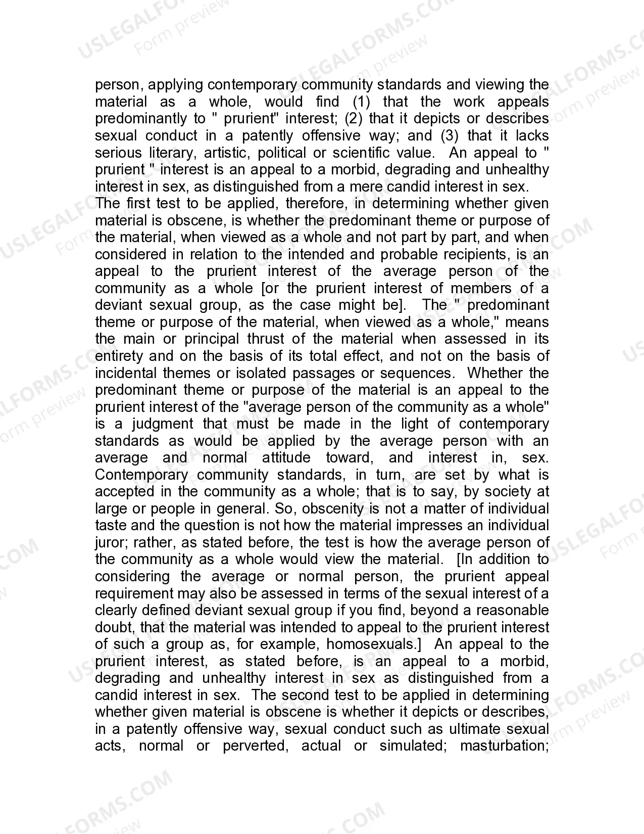 Preview Jury Instruction - Interstate Transportation Of Obscene Material - By Common Carrier