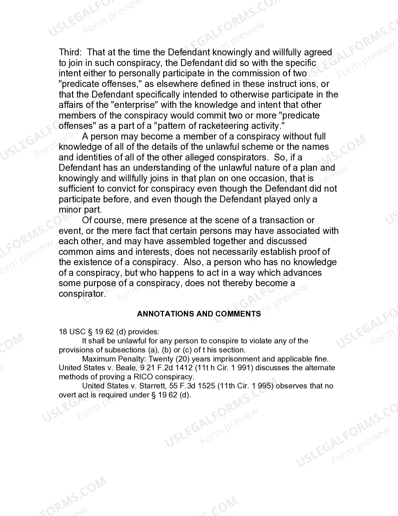 Preview Jury Instruction - RICO - Conspiracy Offense