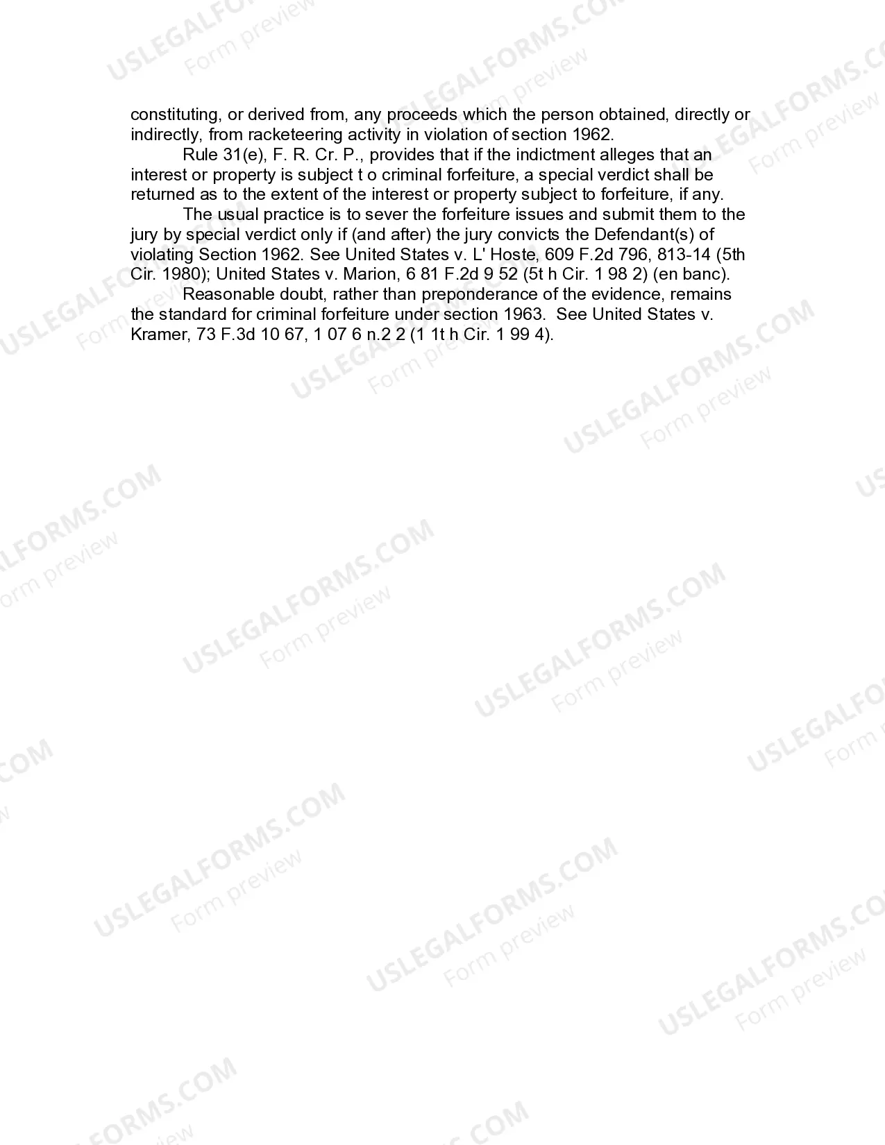 Preview Jury Instruction - RICO - Supplemental Instruction On Forfeiture Issues After Guilty Verdict