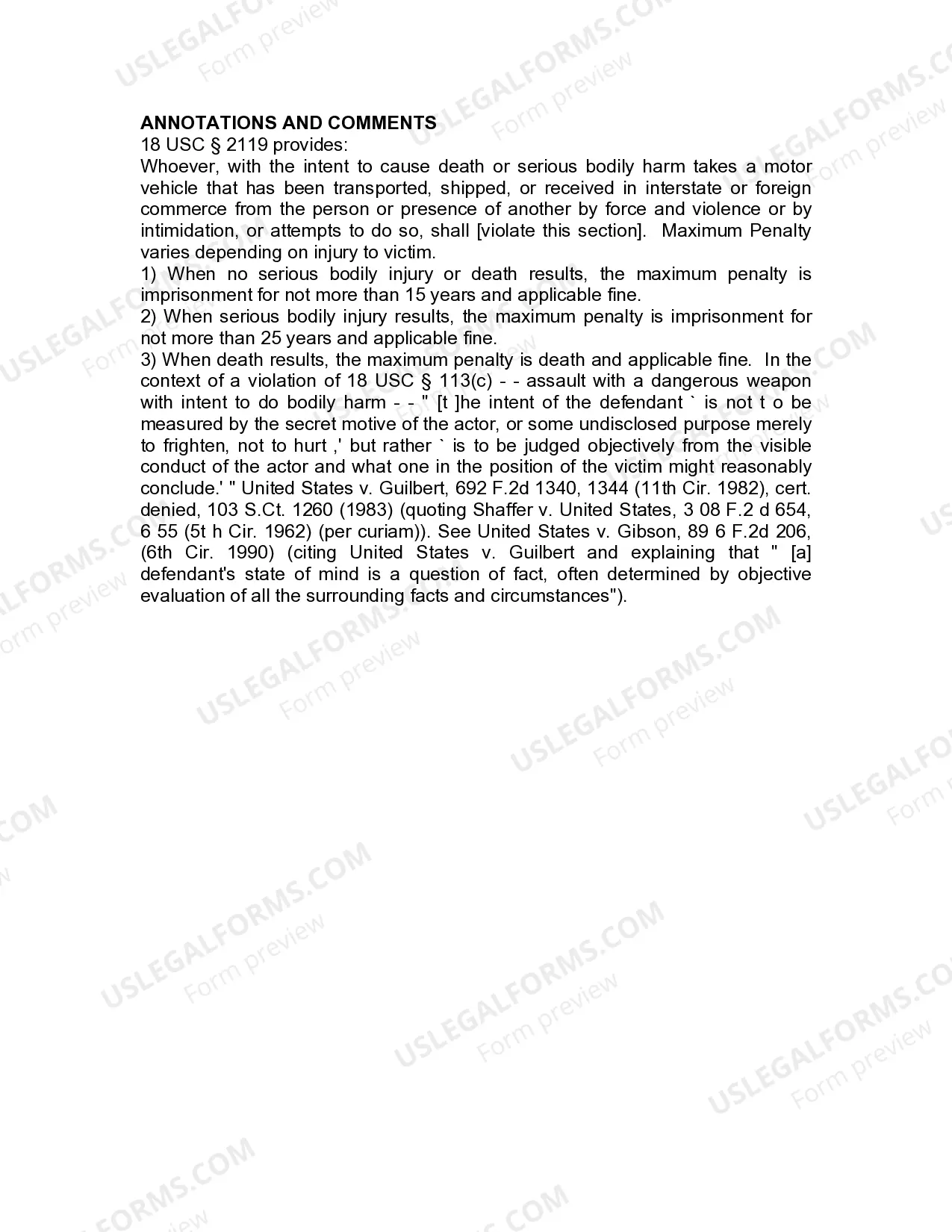 Preview Jury Instruction - Motor Vehicles - Carjacking