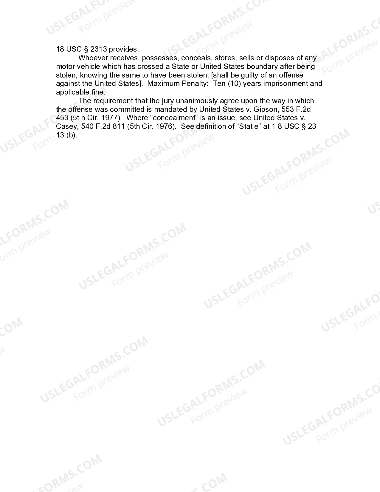 Preview Jury Instruction - Sale Or Receipt Of A Stolen Motor Vehicle