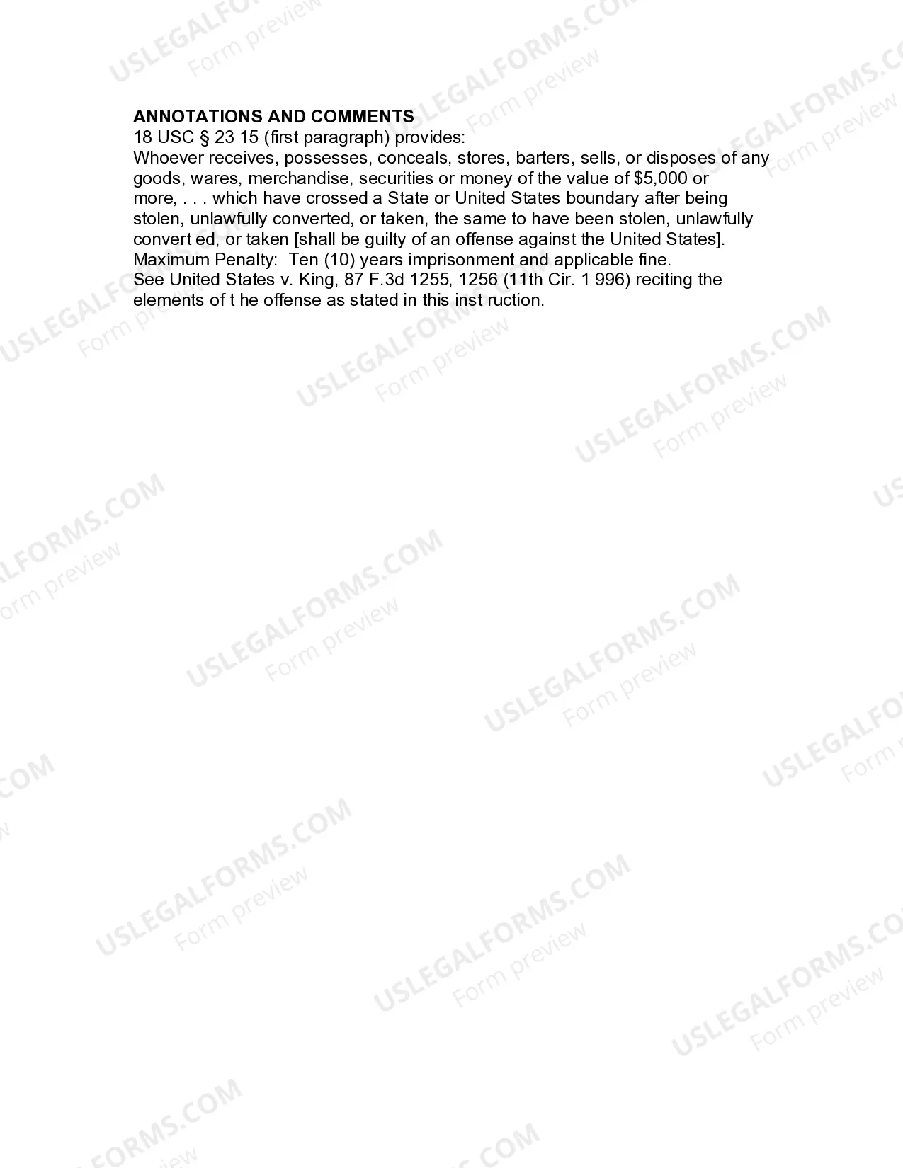 Preview Jury Instruction - Sale Or Receipt Of Stolen Property