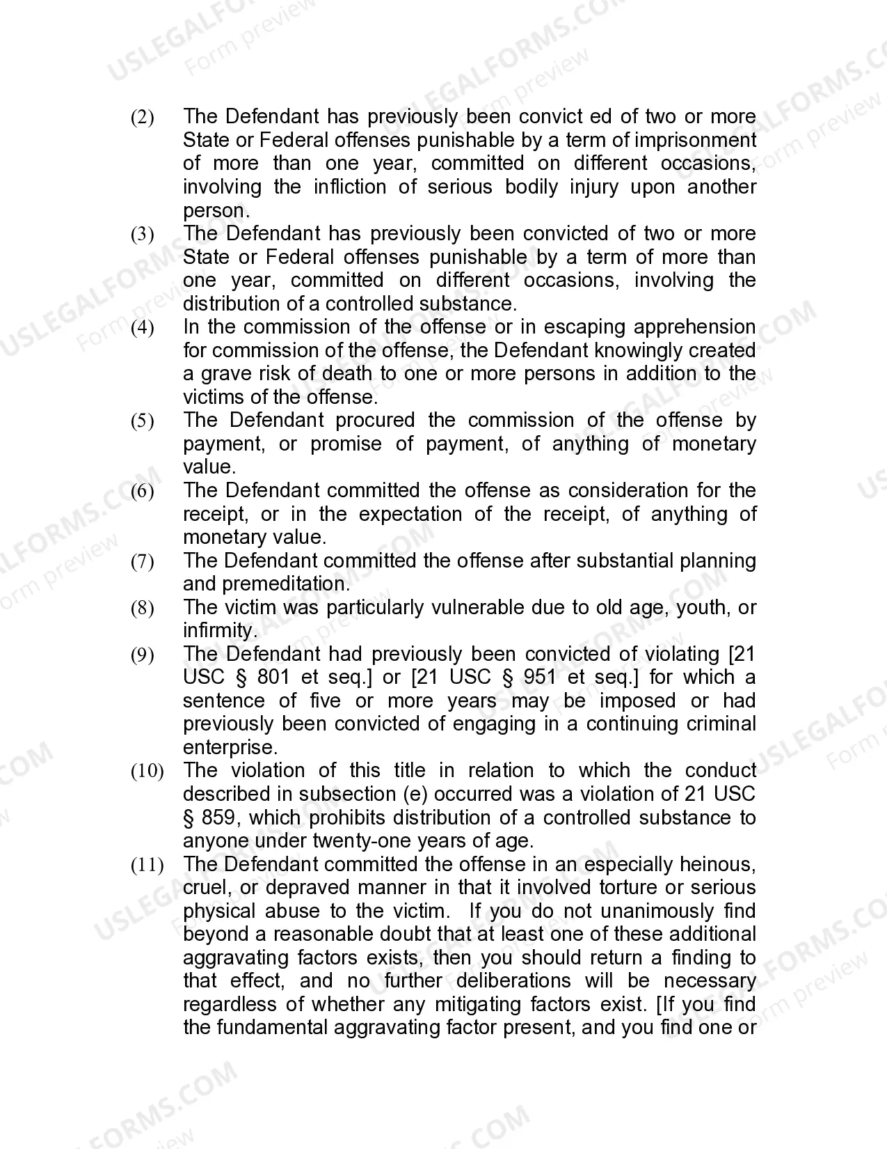 Preview Jury Instruction - Controlled Substances - Death Penalty - Supplemental Instructions - Substantive Instruction