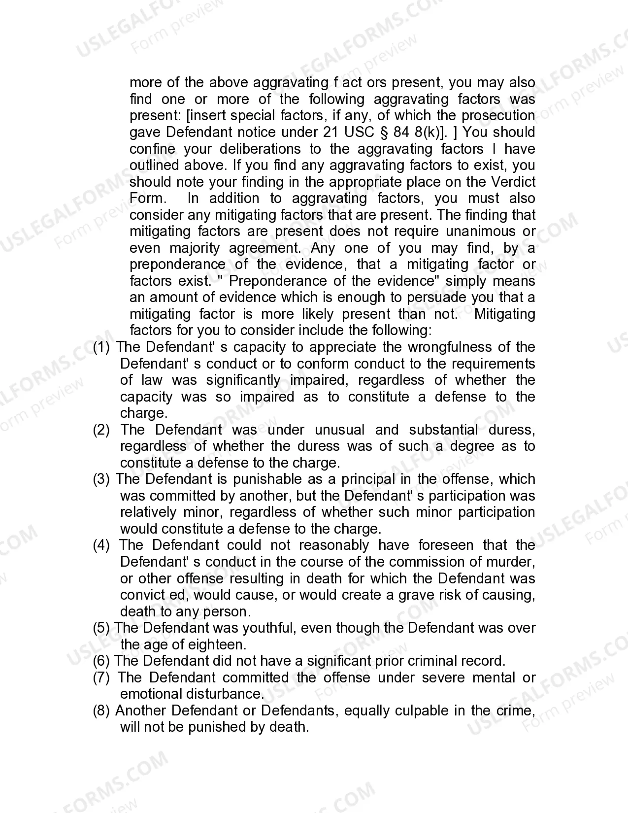 Preview Jury Instruction - Controlled Substances - Death Penalty - Supplemental Instructions - Substantive Instruction
