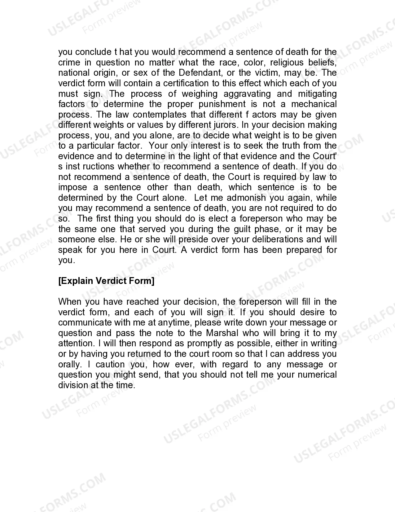 Preview Jury Instruction - Controlled Substances - Death Penalty - Supplemental Instructions - Substantive Instruction