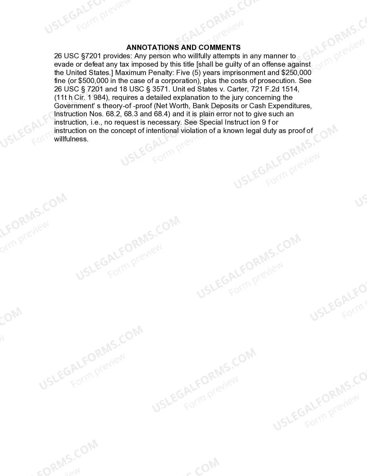 Preview Jury Instruction - Tax Evasion - General Charge