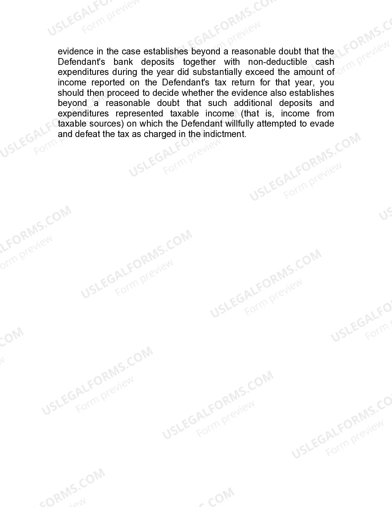 Preview Jury Instruction - Bank Deposits Method