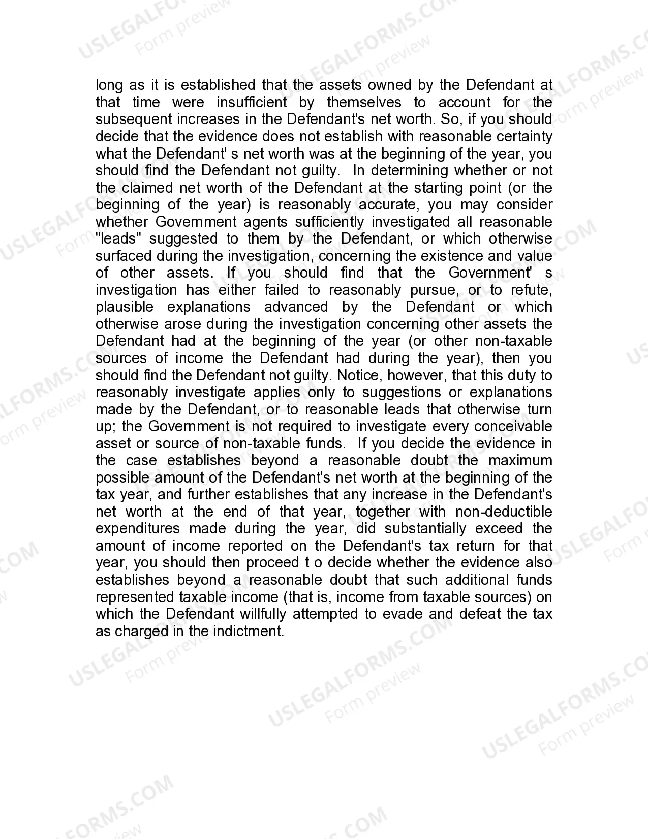 Preview Jury Instruction - Cash Expenditures Method