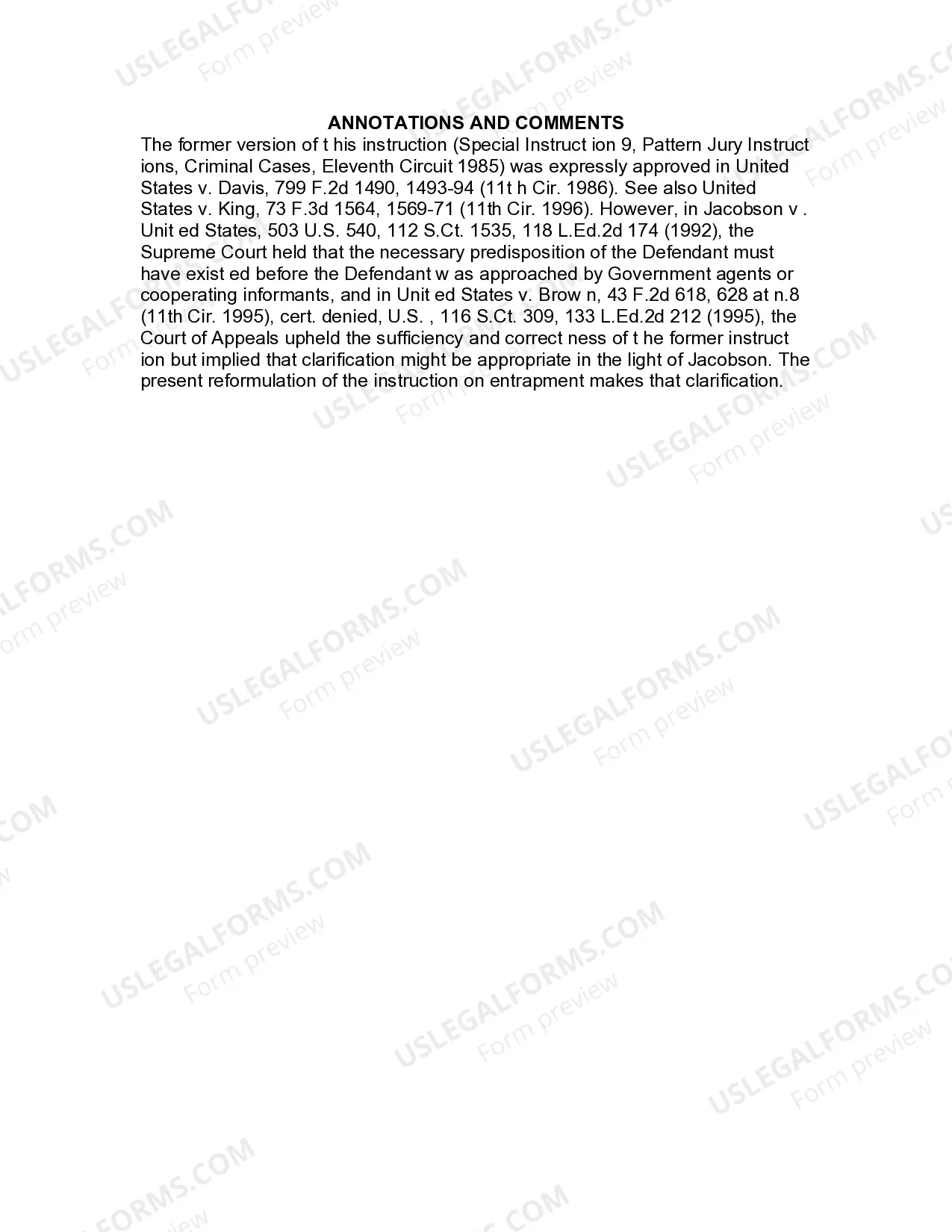 Preview Jury Instruction - Entrapment