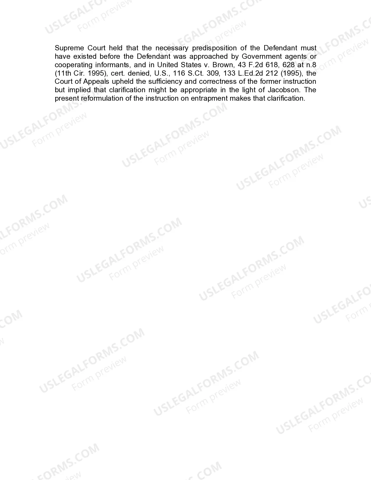 Preview Jury Instruction - Entrapment - Evaluating Conduct of Government Agents