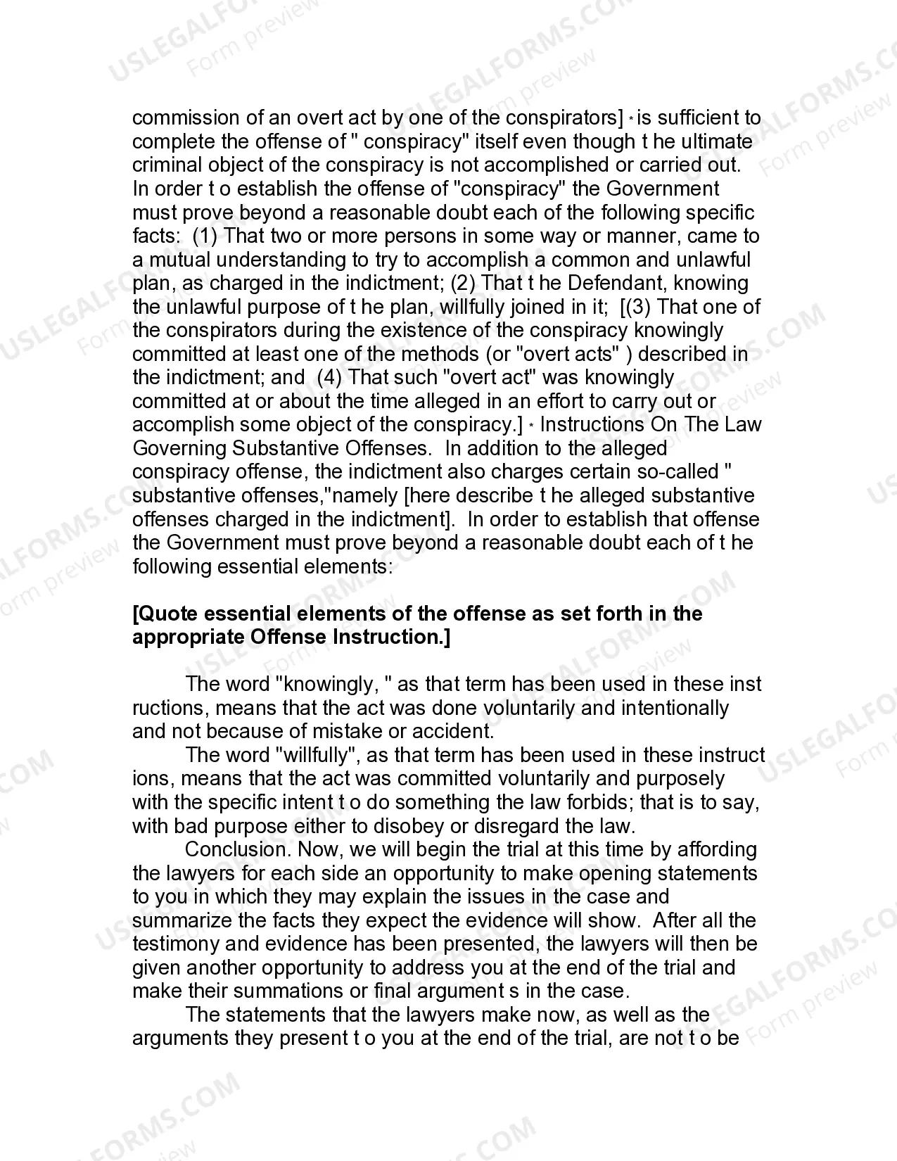 Preview Jury Instruction - Preliminary Instructions Before Opening Statements - Long Form