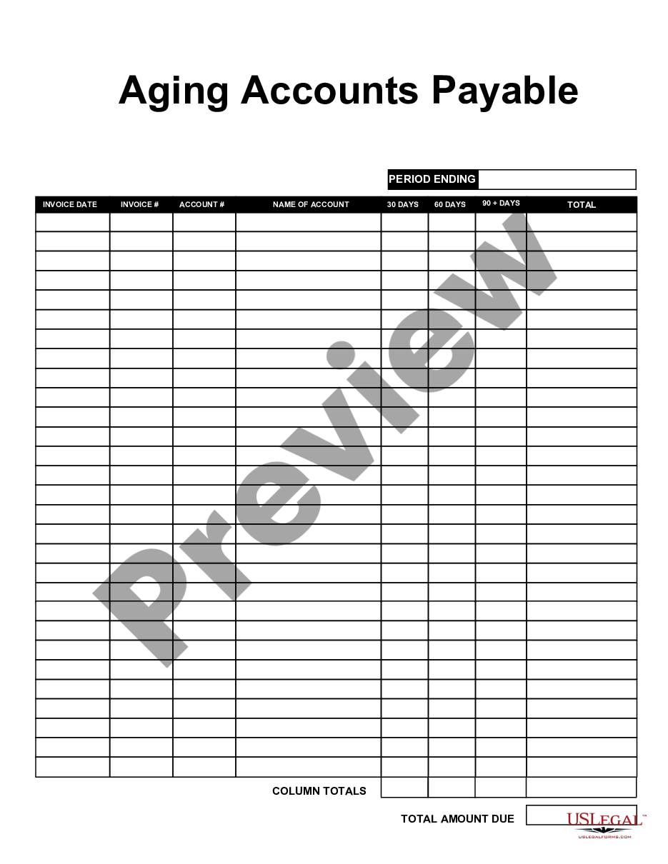 form Aging Accounts Payable preview