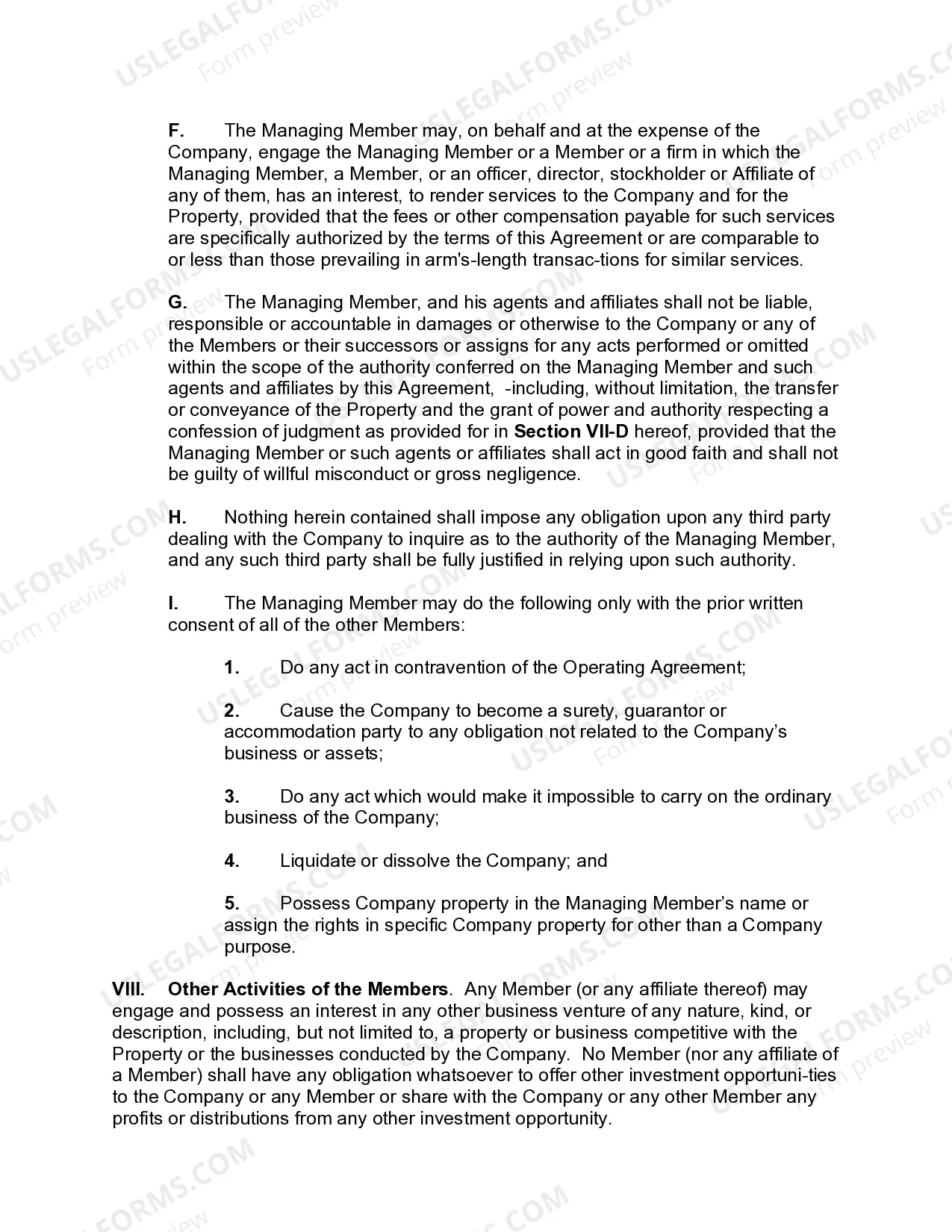 Preview XYZ Real Estate Investments, LLCOperating Agreement