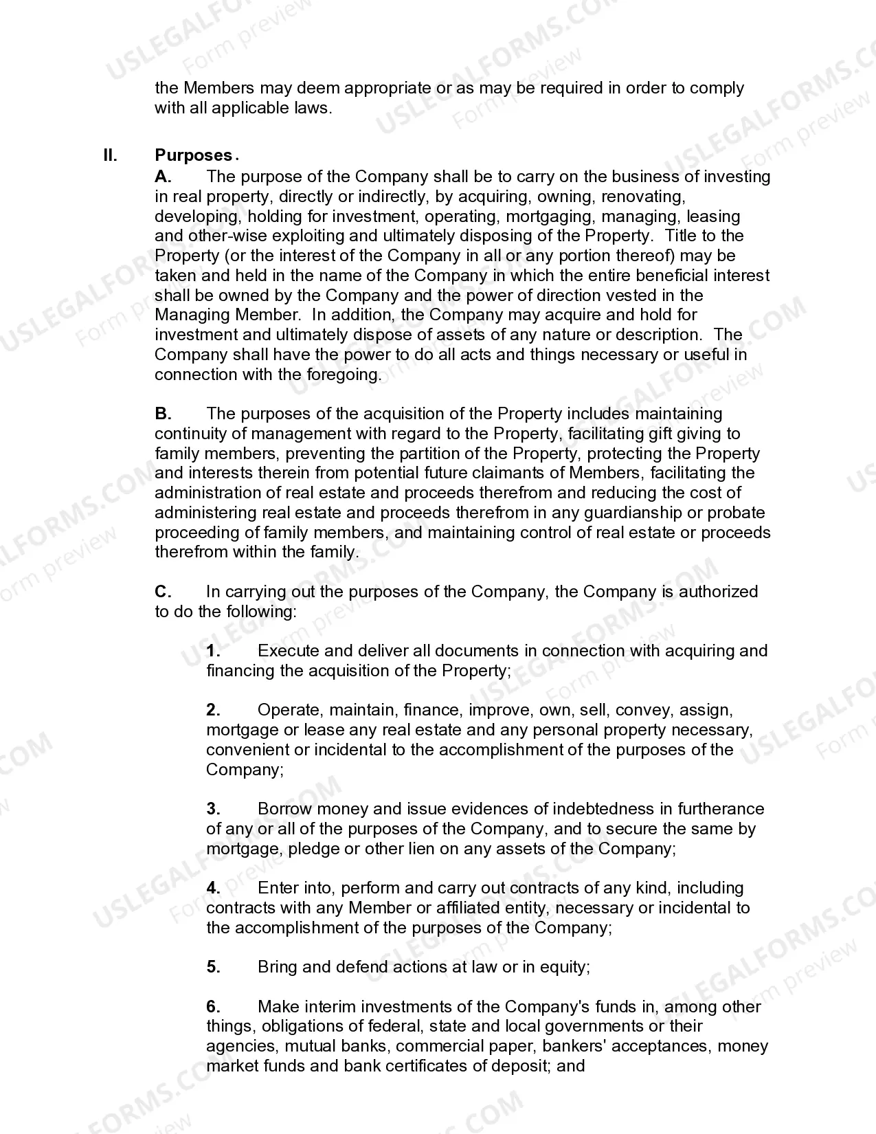 Preview XYZ Real Estate Investments, LLCOperating Agreement