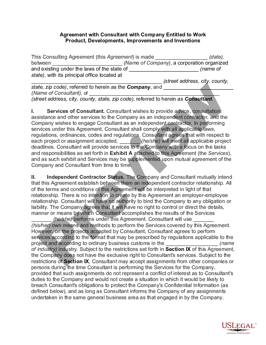 Mississippi Agreement with Consultant with Company Entitled to Work ...