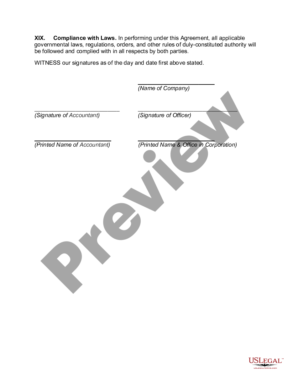 page 3 Independent Contractor Services Agreement with Accountant preview