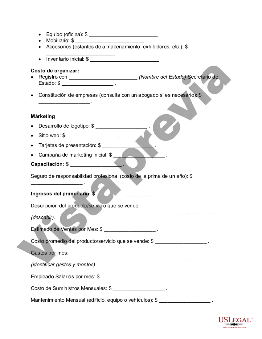 Preview Esquema detallado y contenido de un plan de negocios