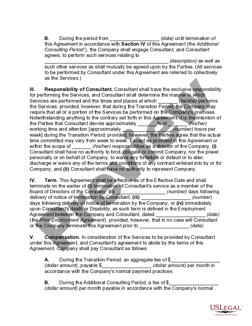 Get Agreement with Retired Chief Executive Officer to Provide Transitional Services as a Consultant Preview Agreement with Retired Chief Executive Officer to Provide Transitional Services as a Consultant