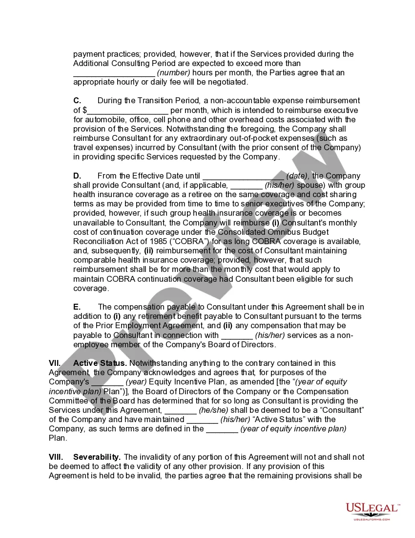 Get Agreement with Retired Chief Executive Officer to Provide Transitional Services as a Consultant Preview Agreement with Retired Chief Executive Officer to Provide Transitional Services as a Consultant