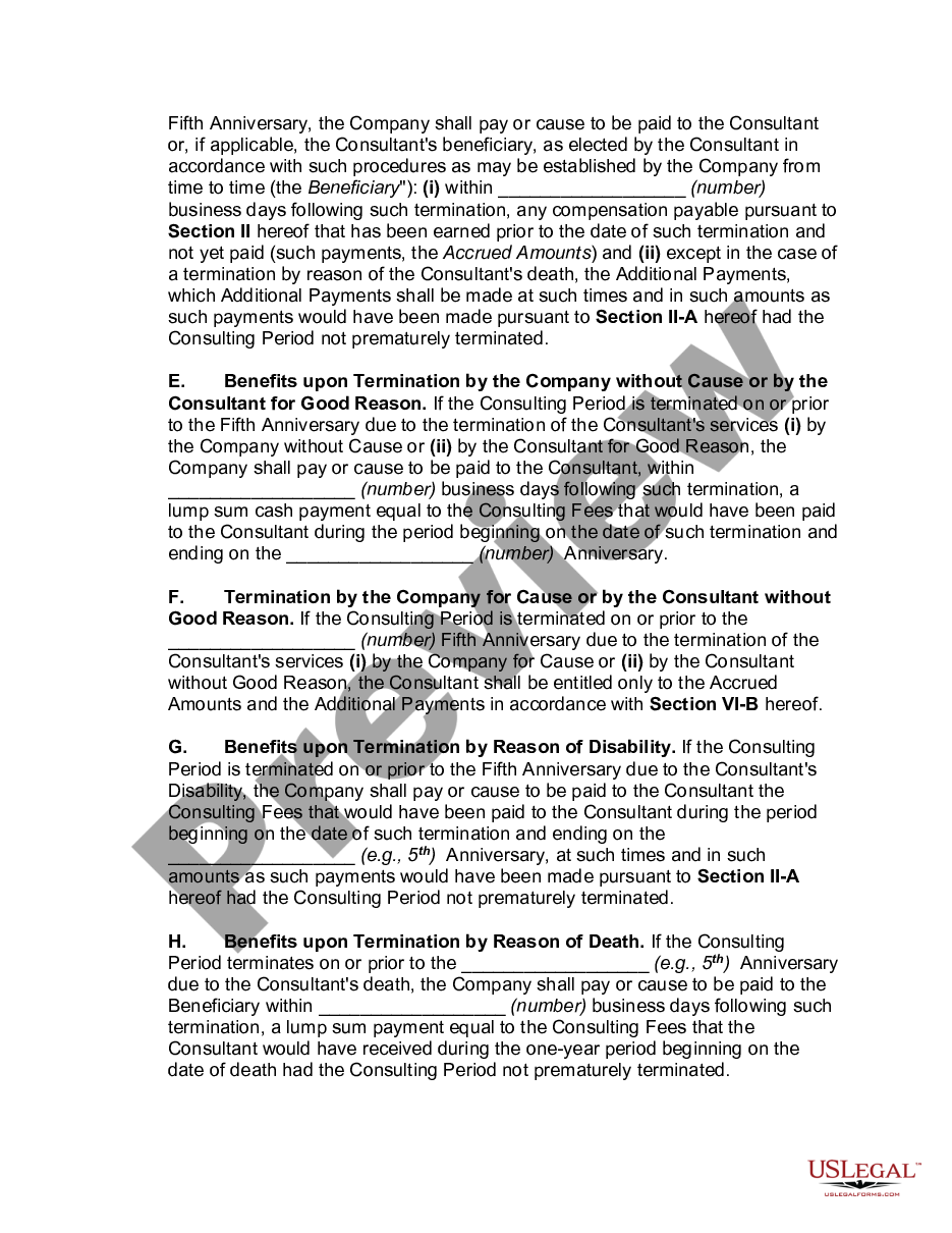 page 5 Consulting Agreement after Retirement of Chairman of the Board of Directors and Chief Executive Officer preview
