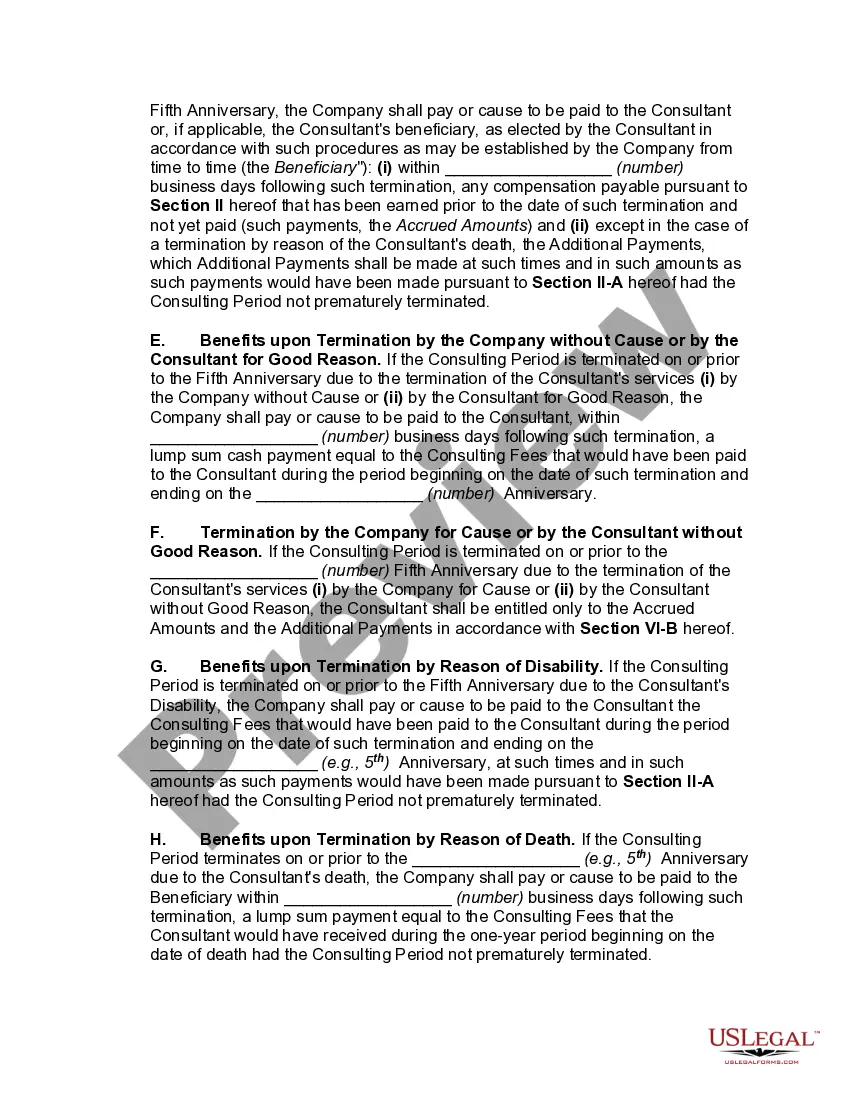 Preview Consulting Agreement after Retirement of Chairman of the Board of Directors and Chief Executive Officer