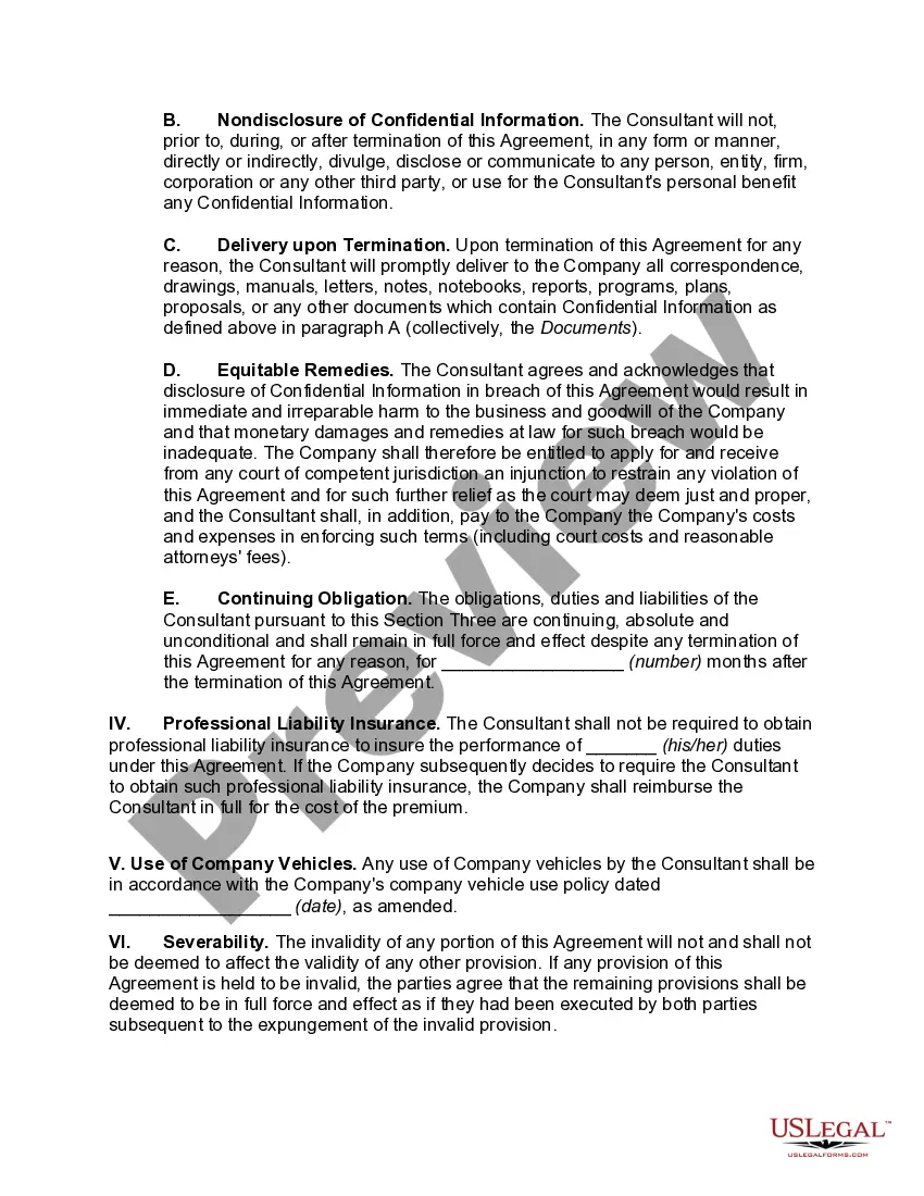 Get Consultant Agreement for Services Relating to Finances and Financial Reporting of Company with Confidentiality Provisions Preview Consultant Agreement for Services Relating to Finances and Financial Reporting of Company with Confidentiality Provisions