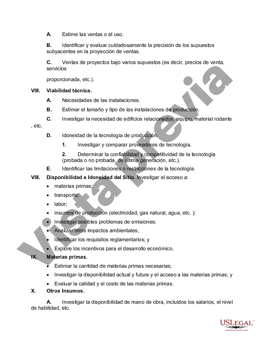 Preview Esquema del estudio de factibilidad