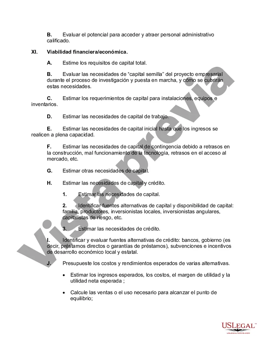 Preview Esquema del estudio de factibilidad