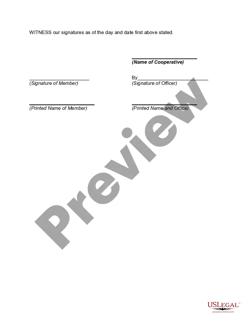 Preview Uniform Marketing and Delivery Agreement of Cooperative