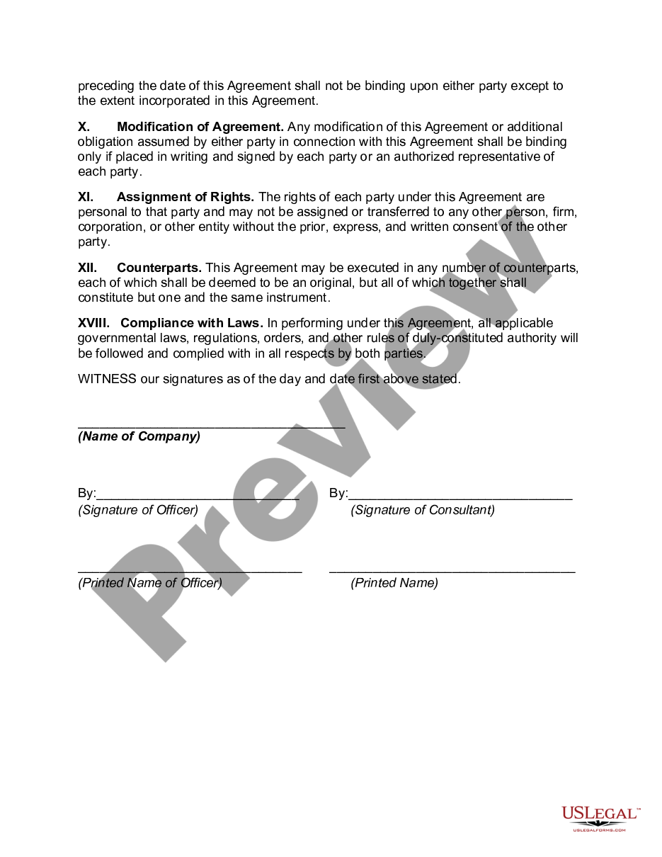 page 2 Agreement with Independent Contractor to Provide Consulting Services for Business Planning, Organization and Management preview